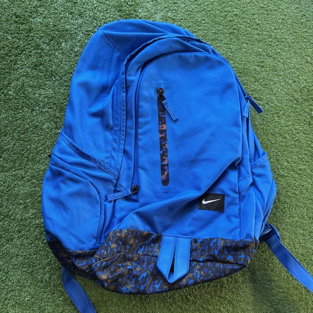 Nike Basketball Backpack -‎ Blue/Aqua Pro Gym Athletic School Bag Camo